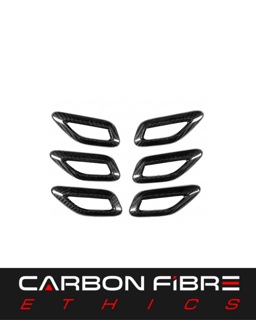 CARBON SIDE AIR INTAKES LEFT AND RIGHT (6 PCS) FOR 2007-2015 MASERATI GRANTURISMO GRANCABRIO GT GTS