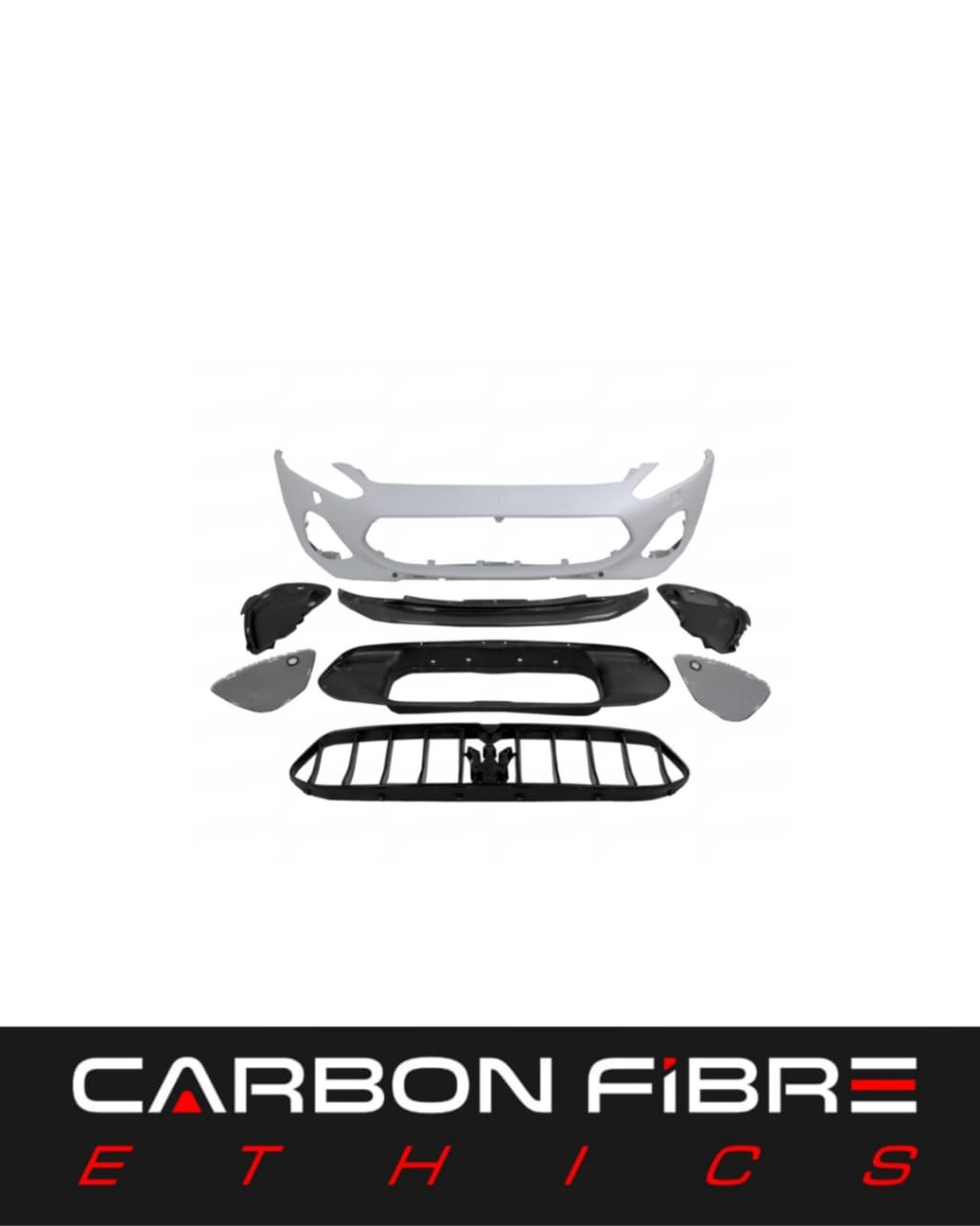 ZEDA NEW STYLE HALF CARBON FRONT BUMPER FOR 2007-2015 MASERATI GRANTURISMO GT GTS GC
