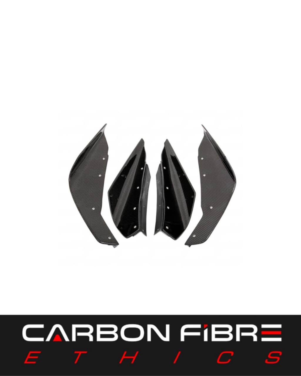 VRS CARBON FRONT BUMPER CANARDS FOR 2008-2015 MITSUBISHI LANCER EVO 10